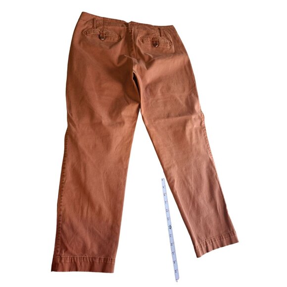Lands End Womens Rust Chino Pants Size 10 Flat Front Straight Leg Preppy Office - Picture 2 of 8